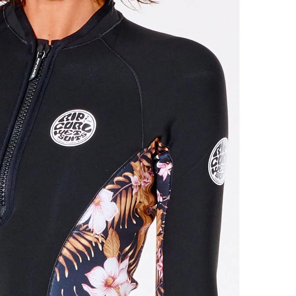 Rip Curl Womens G Bomb Long Sleeve Front Zip Jacket  - Black/Gold