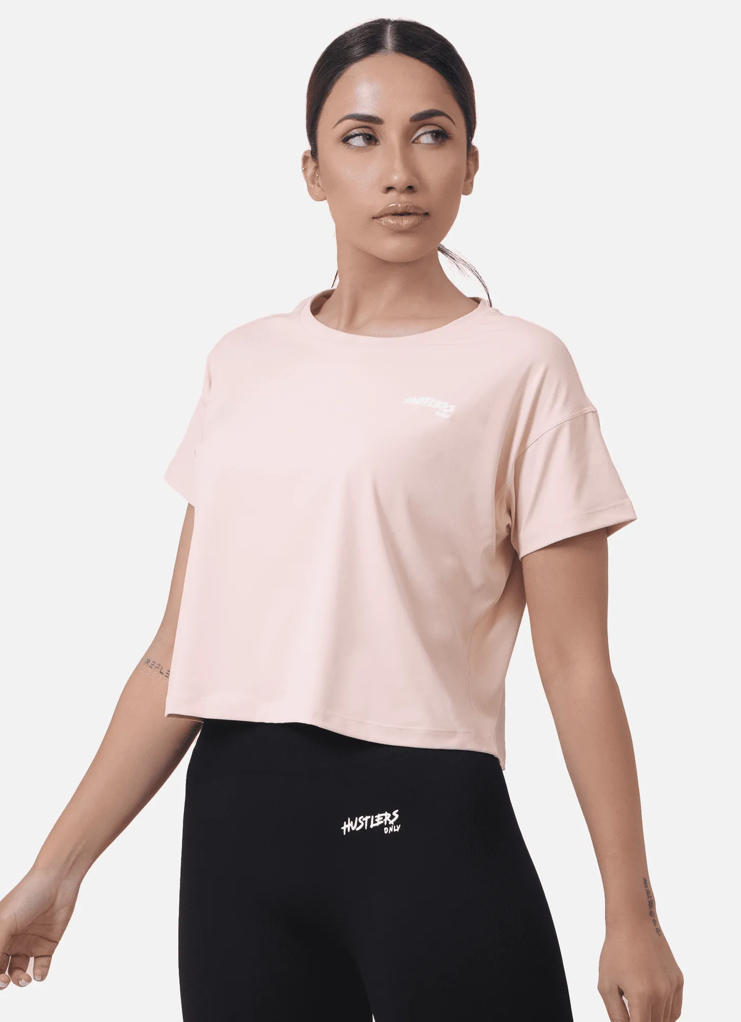 Rush Crop T-Shirt-Peach