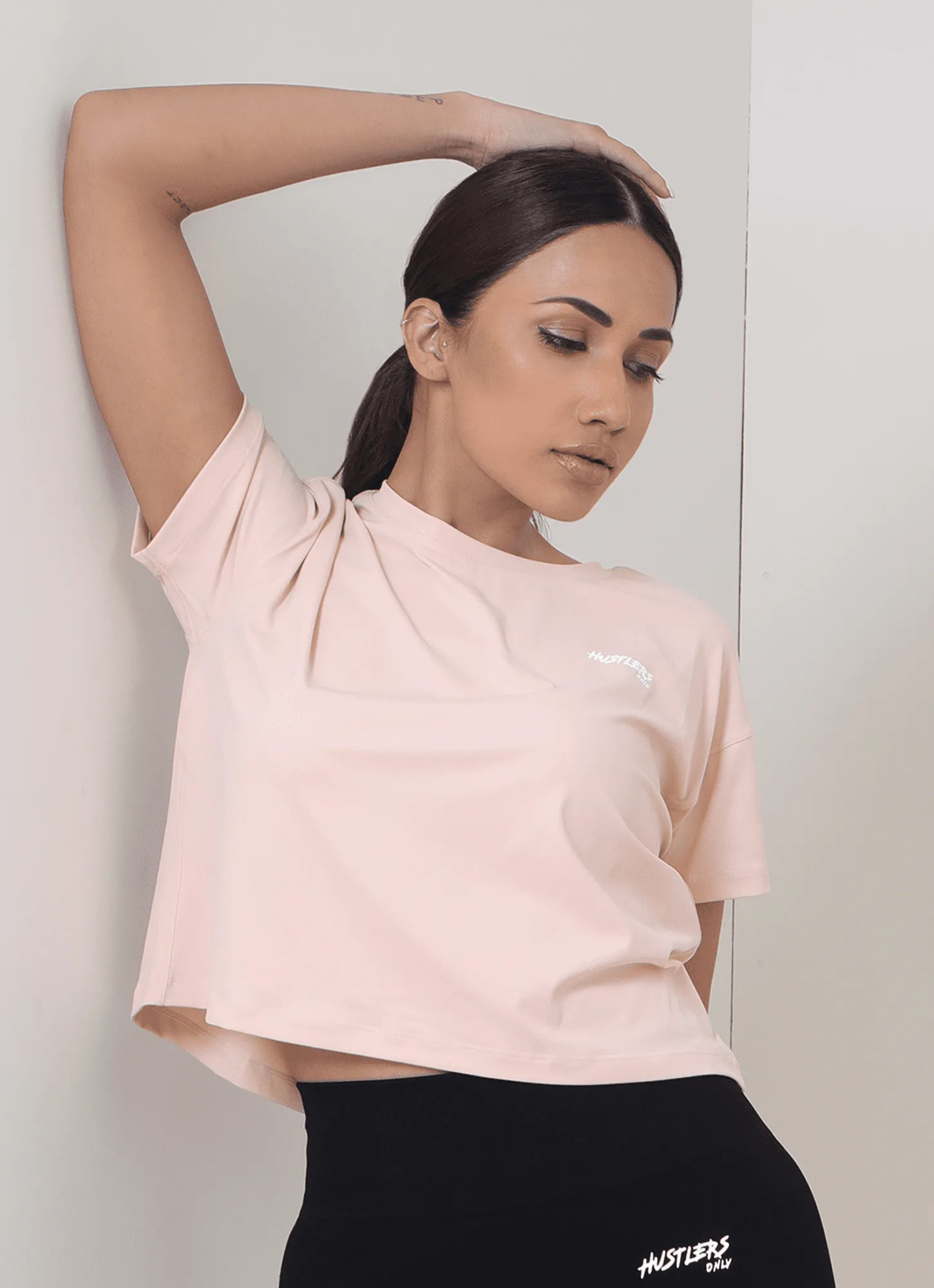 Rush Crop T-Shirt-Peach