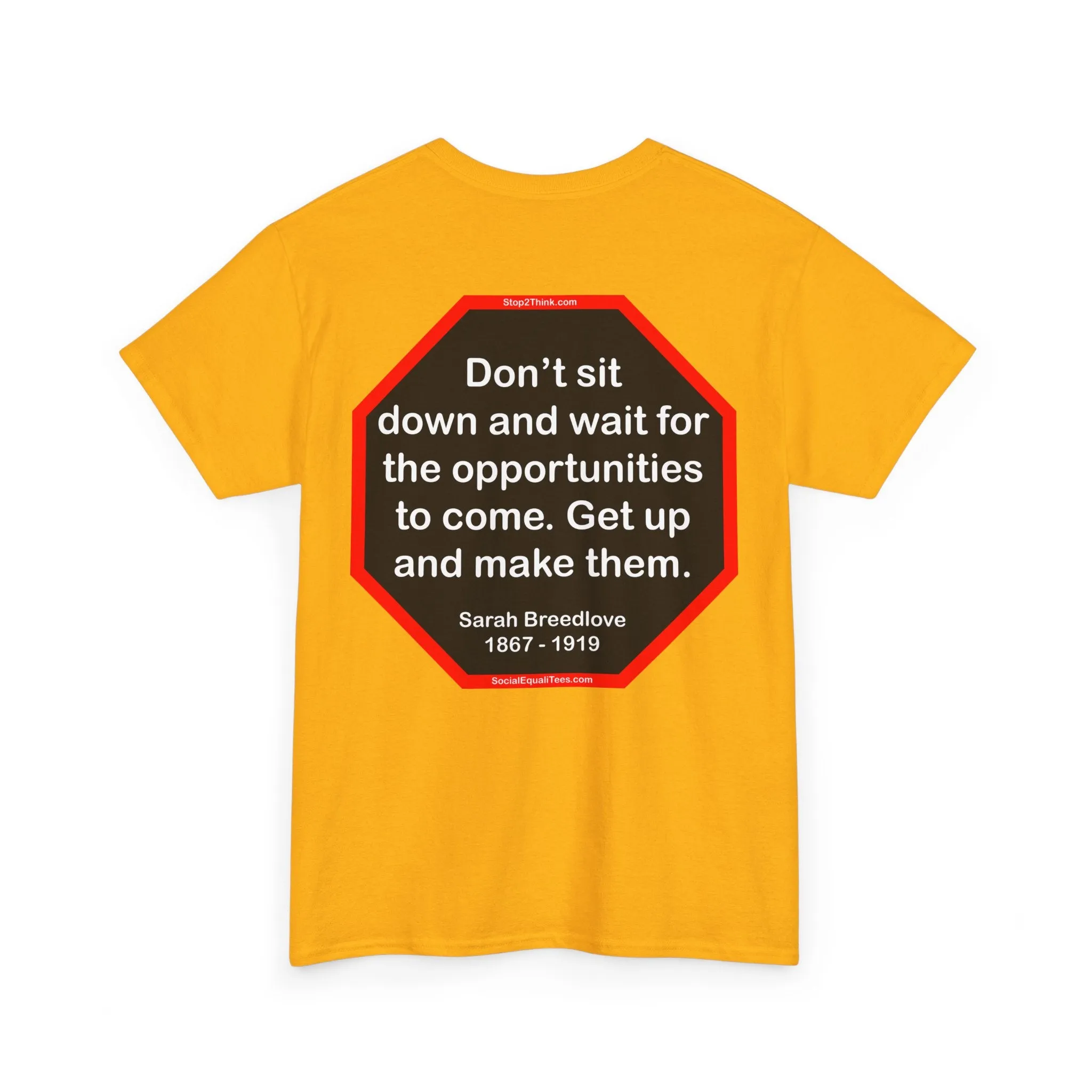 S2T- Don’t sit down and wait for the opportunities to come. Get up and make them.  -  Sarah Breedlove  1867 - 1919 - blks2t