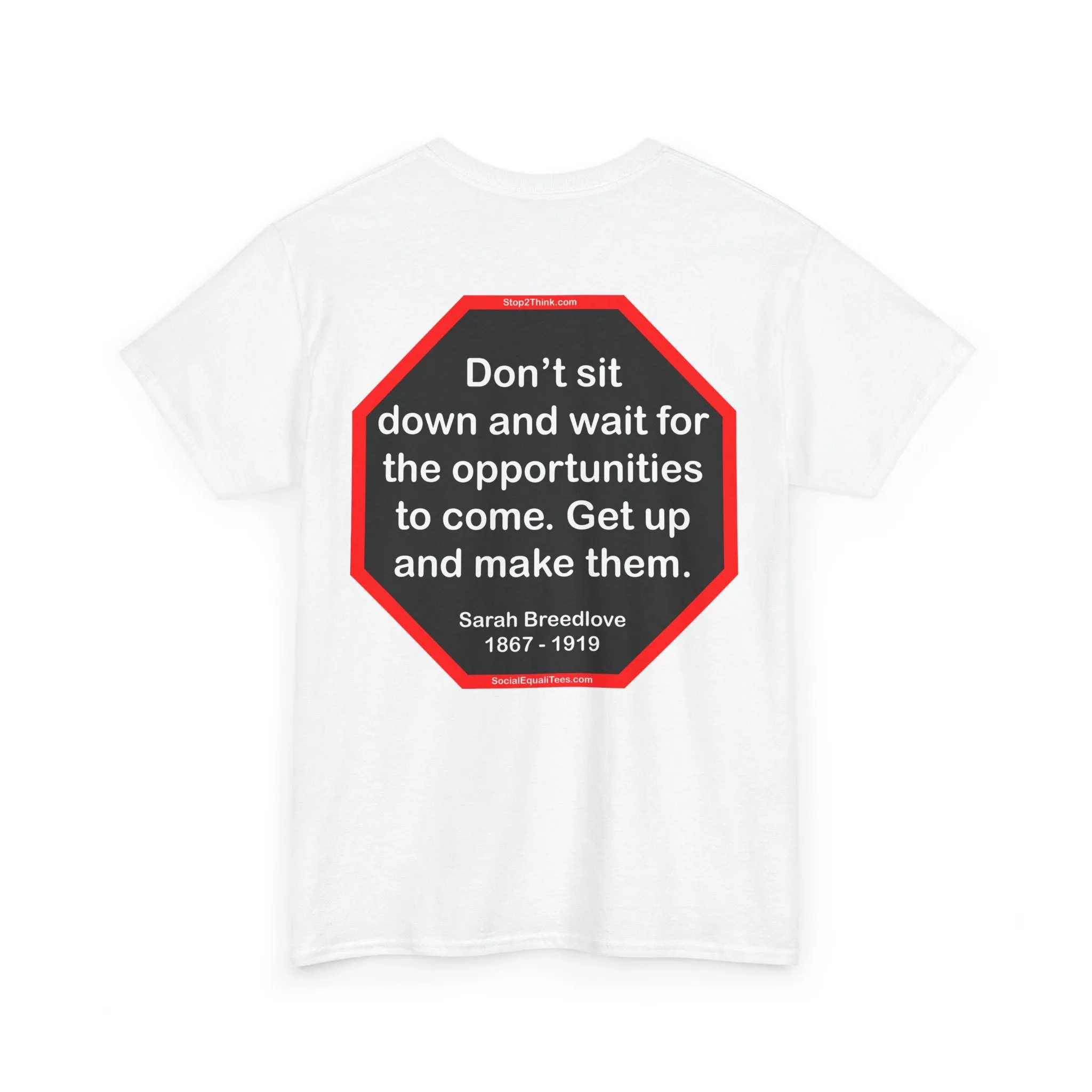 S2T- Don’t sit down and wait for the opportunities to come. Get up and make them.  -  Sarah Breedlove  1867 - 1919 - blks2t