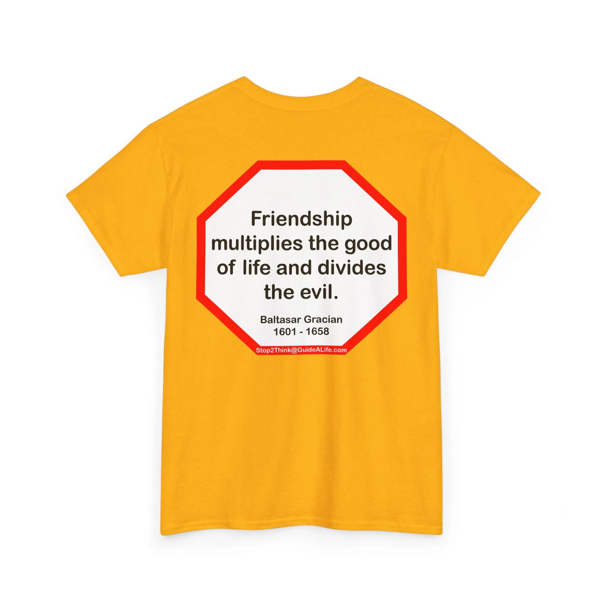 S2T- Friendship multiplies the good of life and divides the evil.    -  Baltasar Gracian  1601 - 1658