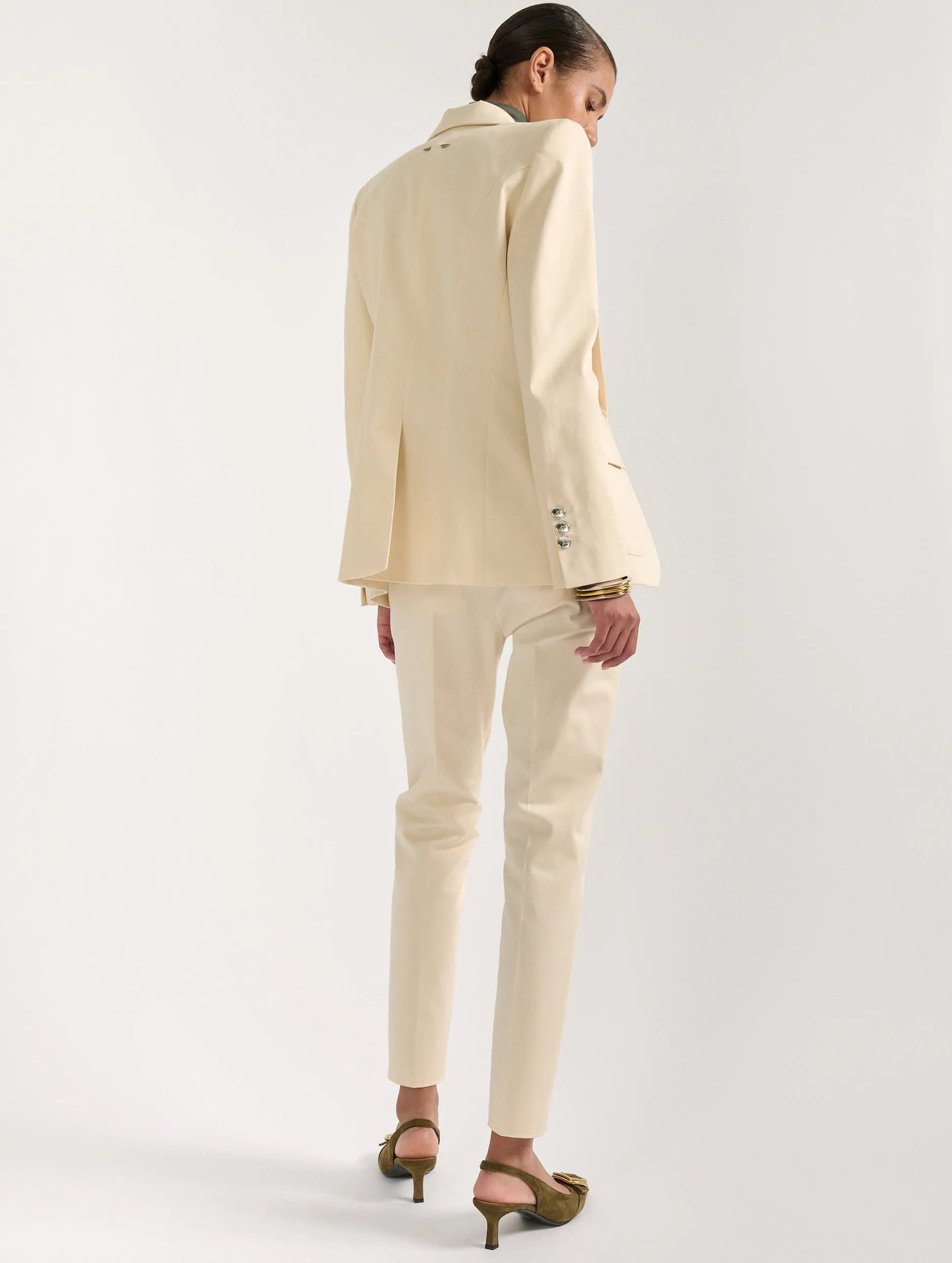 Sand stretch cotton gabardine Roxy trousers