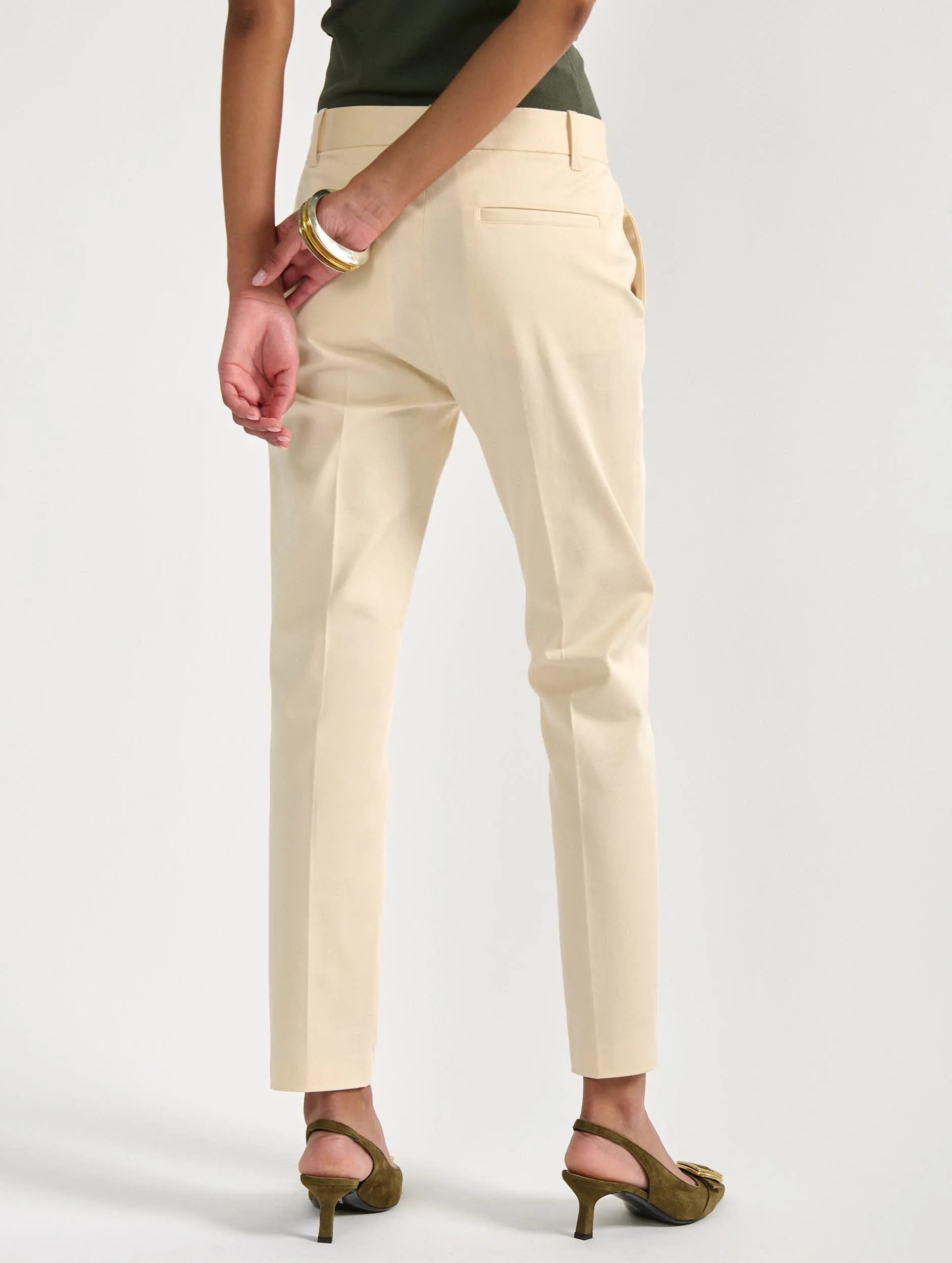 Sand stretch cotton gabardine Roxy trousers