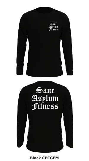 Sane Asylum Fitness Store 1 Core Men's LS Performance Tee - CPCGEM