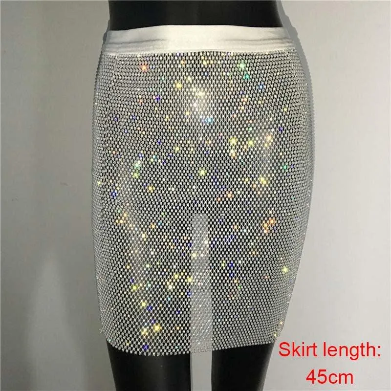 Sexy See Through Halter Shiny Metal Round Ring Backless Low Cut Crop Top