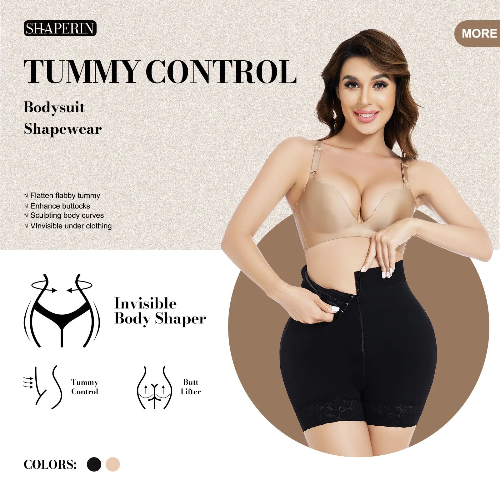 Shaperin Tummy Control Faja Shorts Shapewear