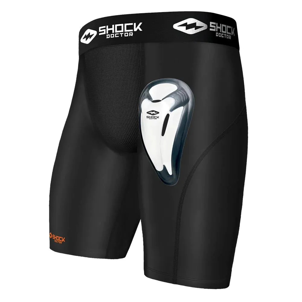 Shock Doctor Power Compression Protective Shorts with Cup Pocket