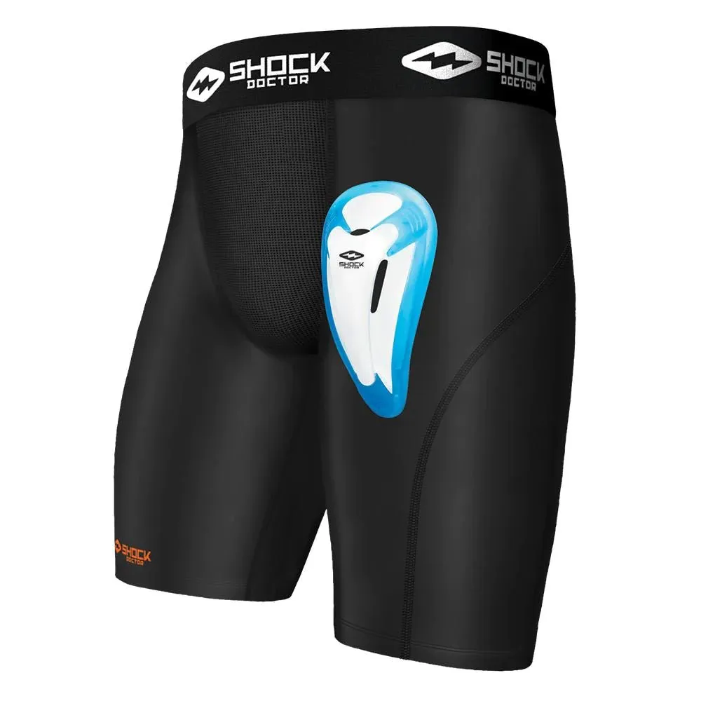 Shock Doctor Power Compression Protective Shorts with Cup Pocket