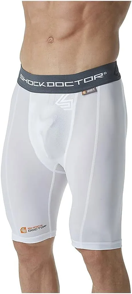 Shock Doctor Power Compression Protective Shorts with Cup Pocket