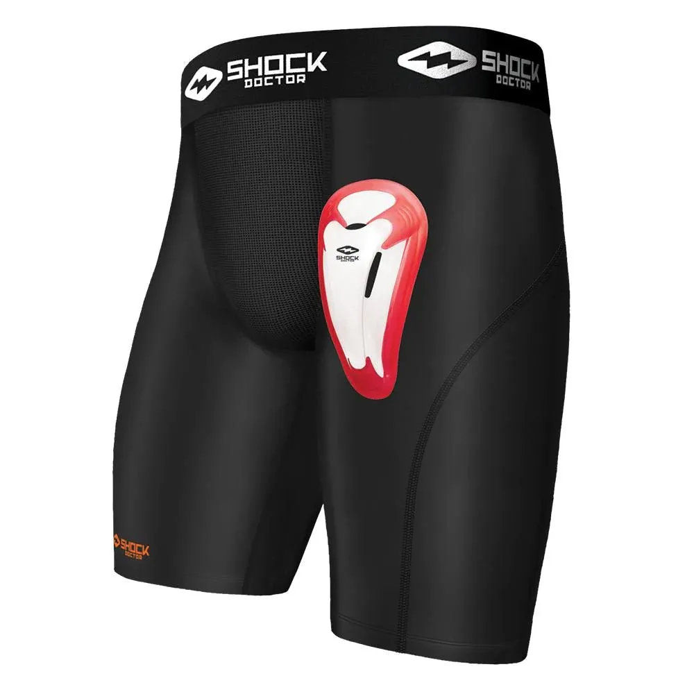 Shock Doctor Power Compression Protective Shorts with Cup Pocket