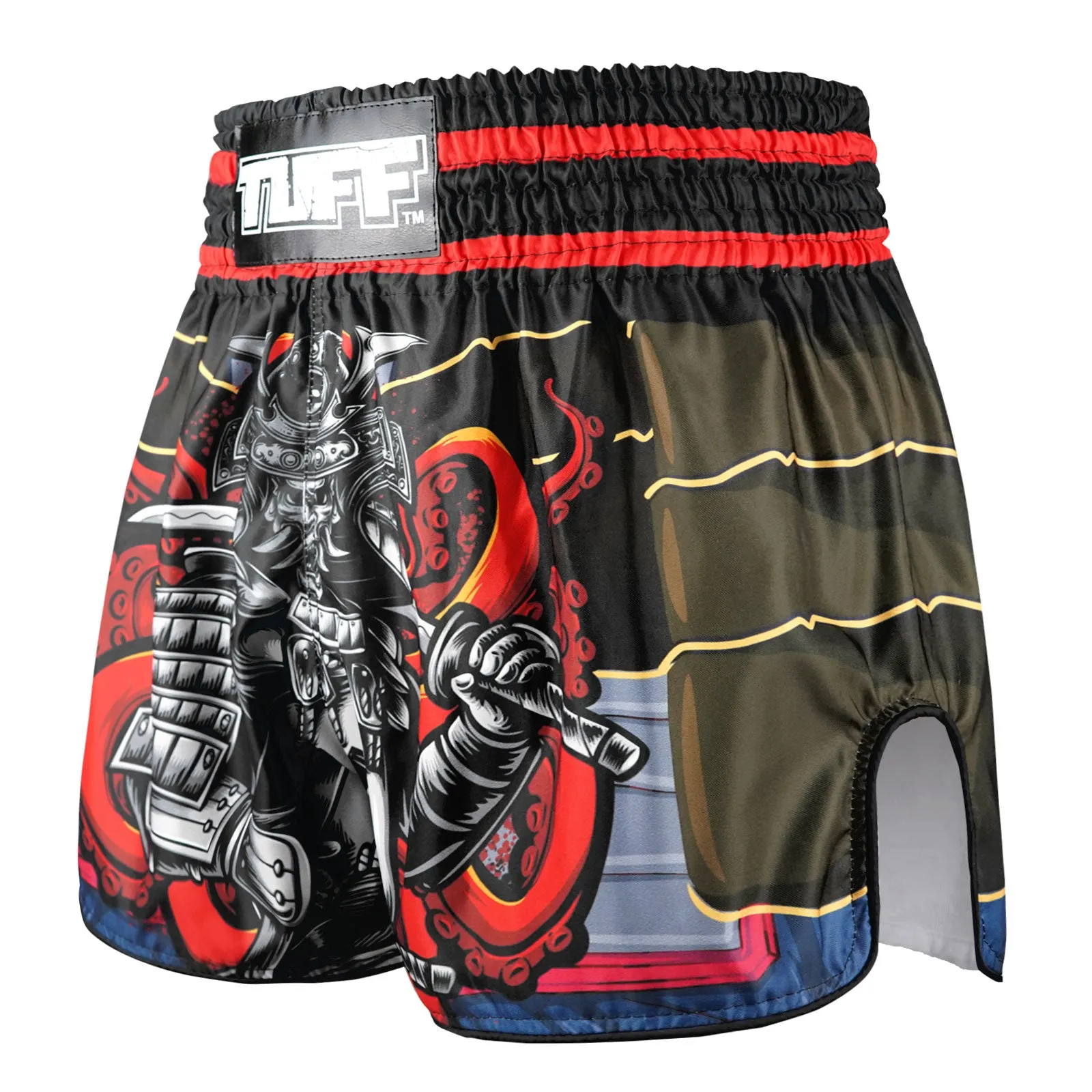 Shorts de Muay Thai Tuff High Cut Retro "The Undefeated Steel Spirit" Marrón