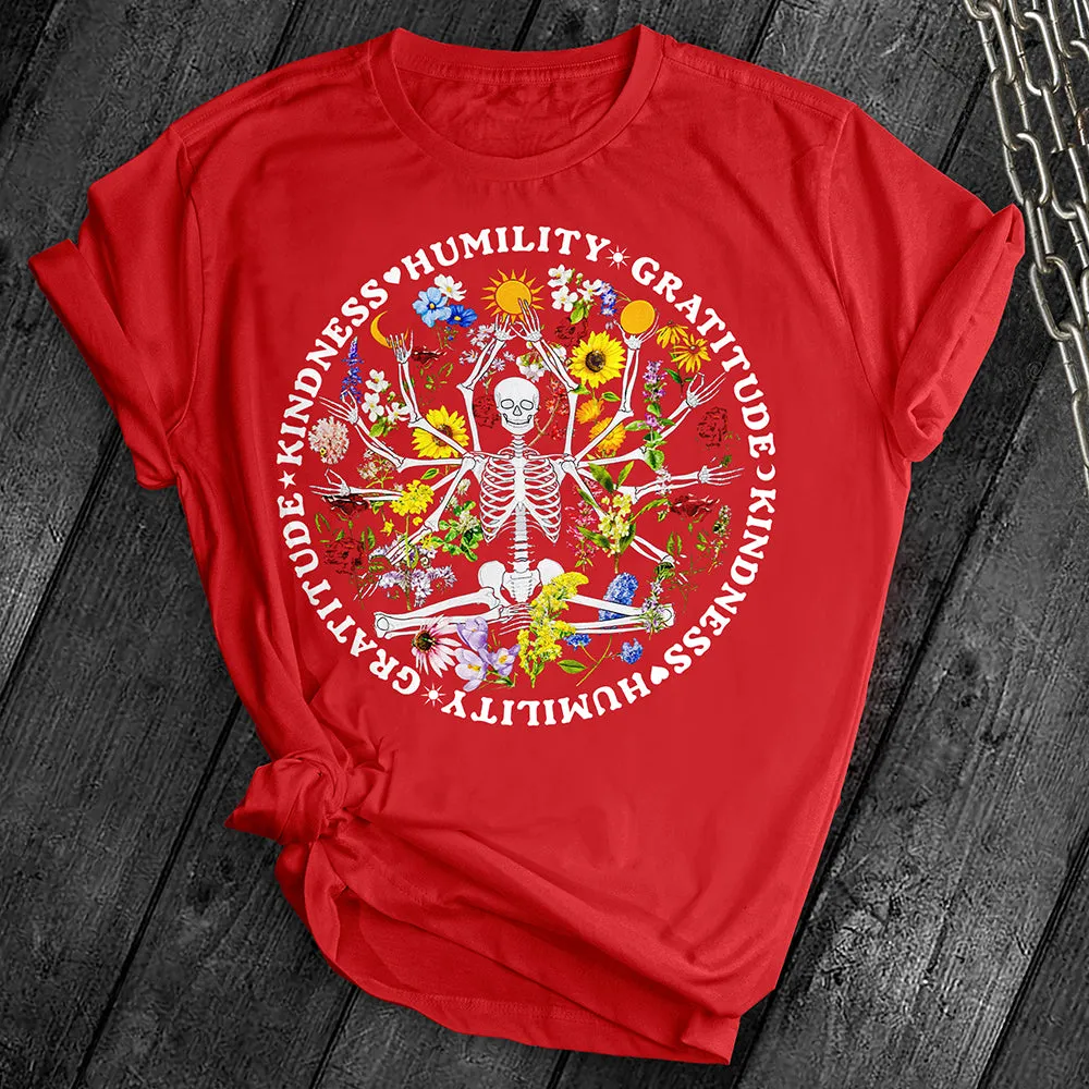 Skeleton Floral Yoga Tee