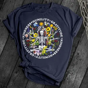 Skeleton Floral Yoga Tee