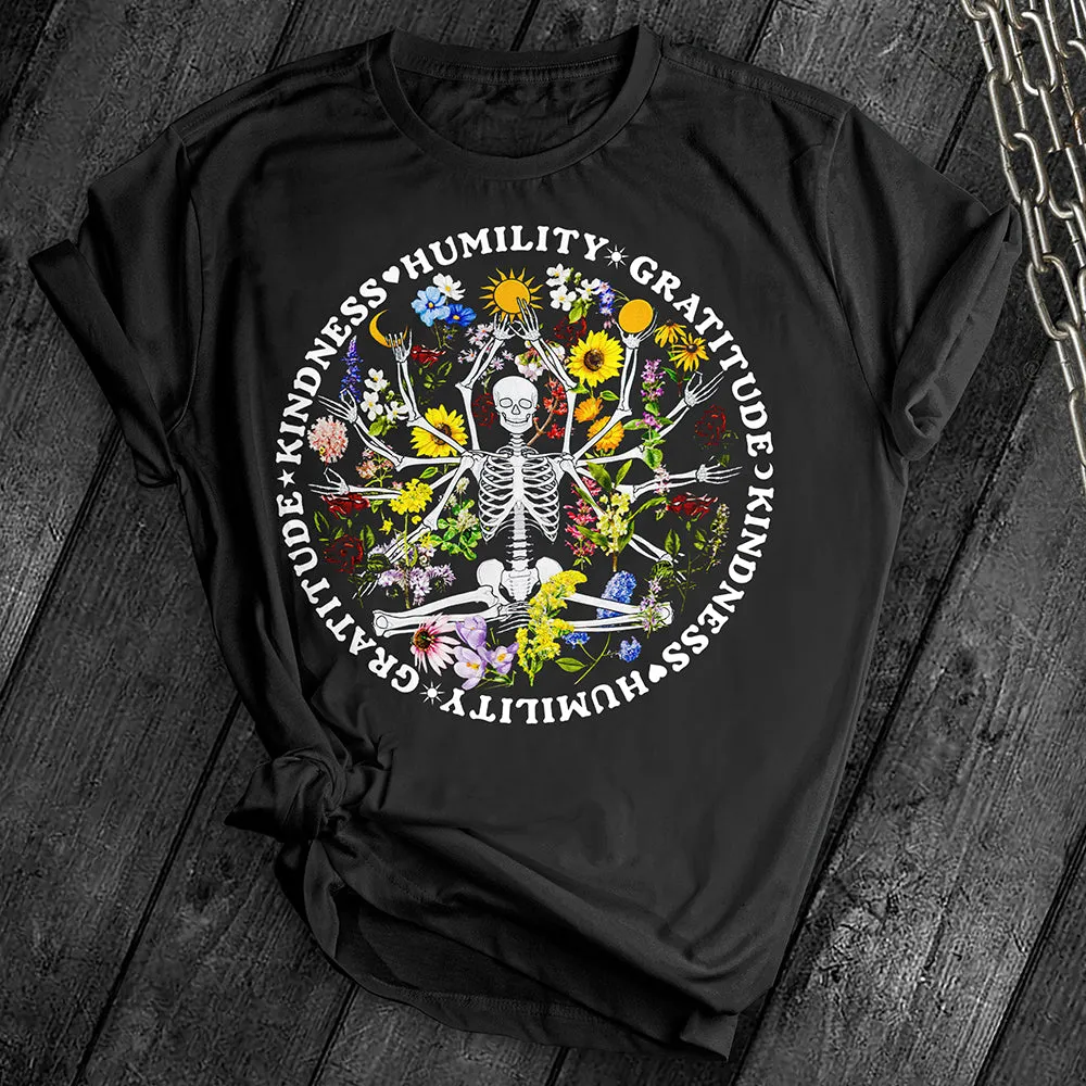 Skeleton Floral Yoga Tee