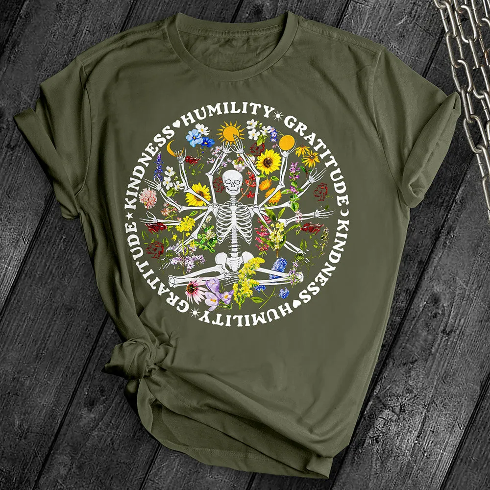 Skeleton Floral Yoga Tee