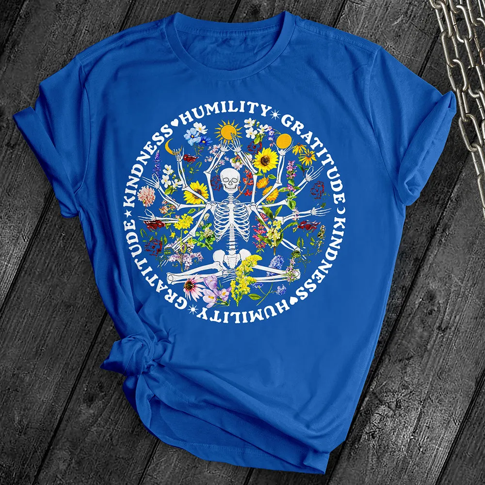 Skeleton Floral Yoga Tee