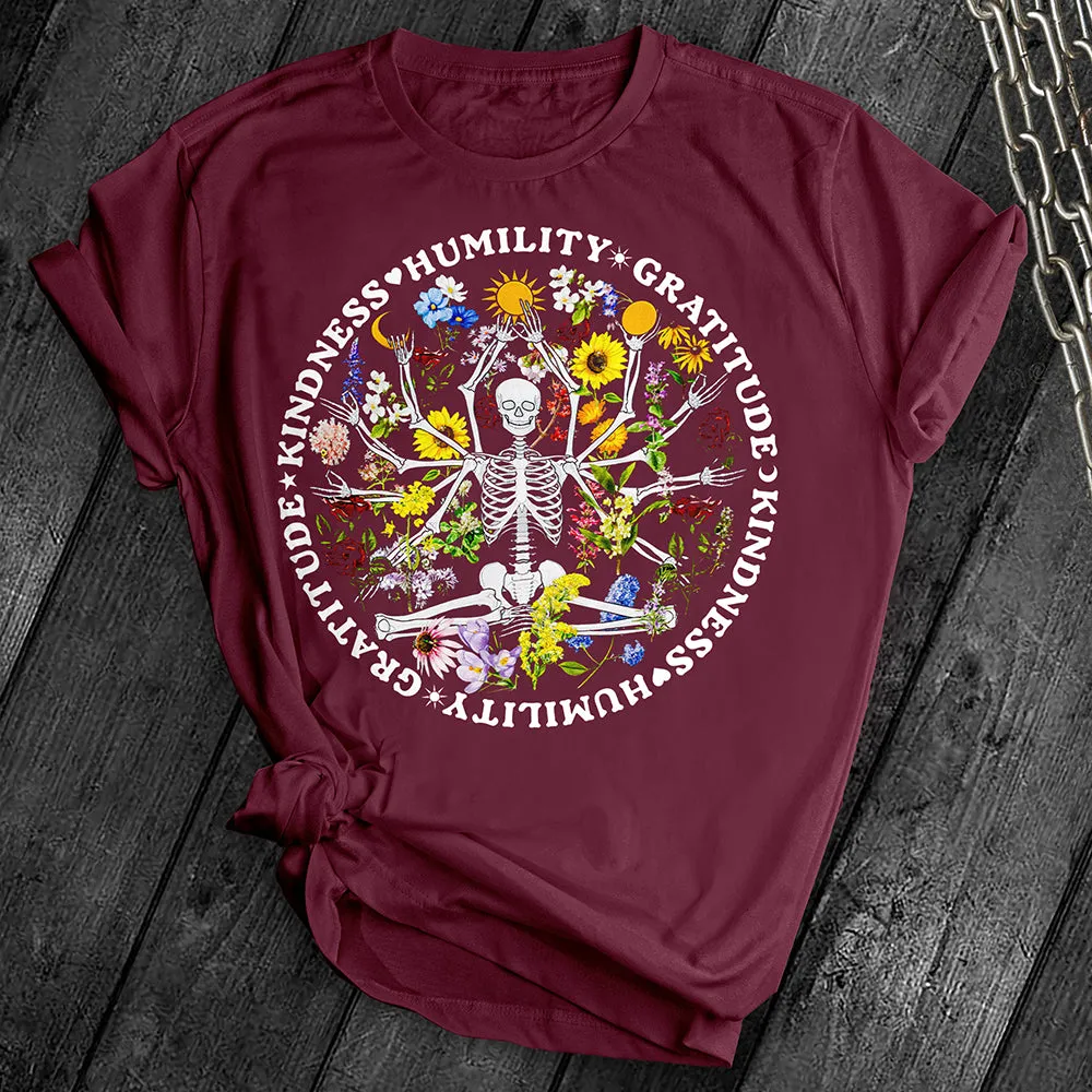 Skeleton Floral Yoga Tee