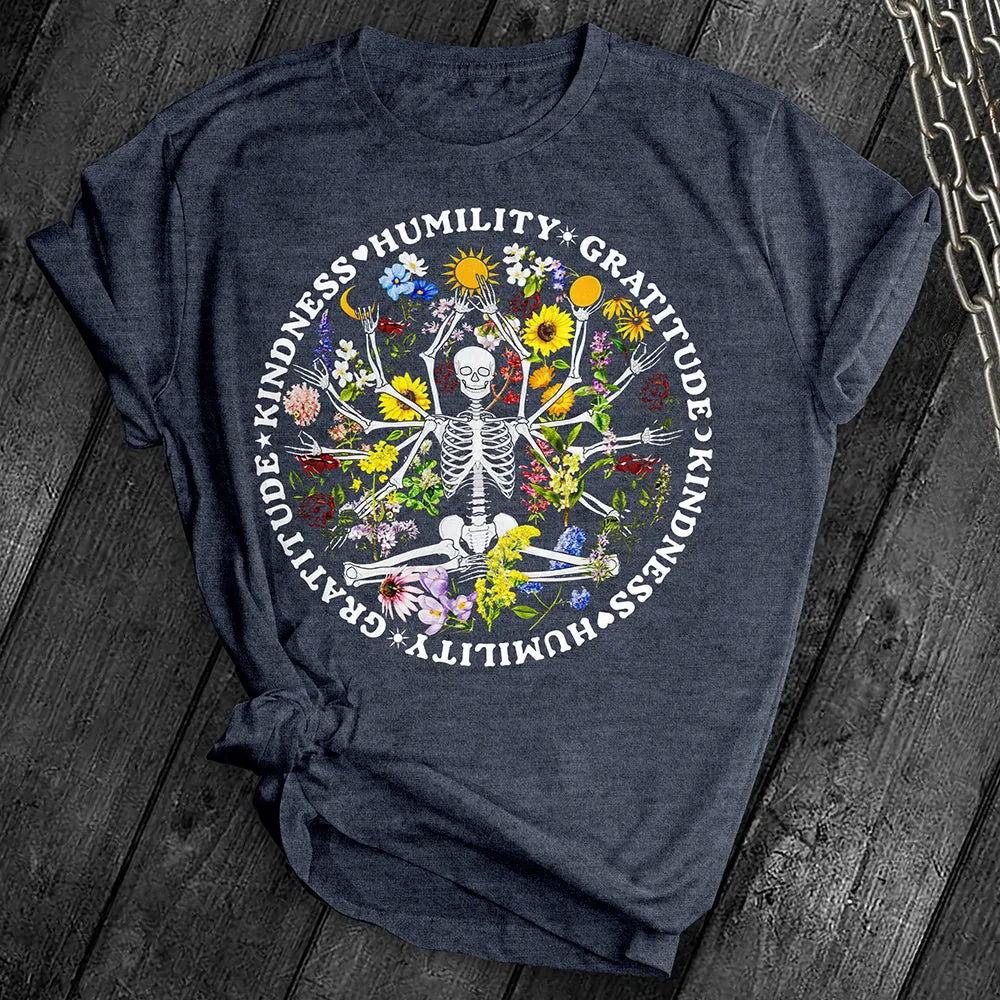 Skeleton Floral Yoga Tee
