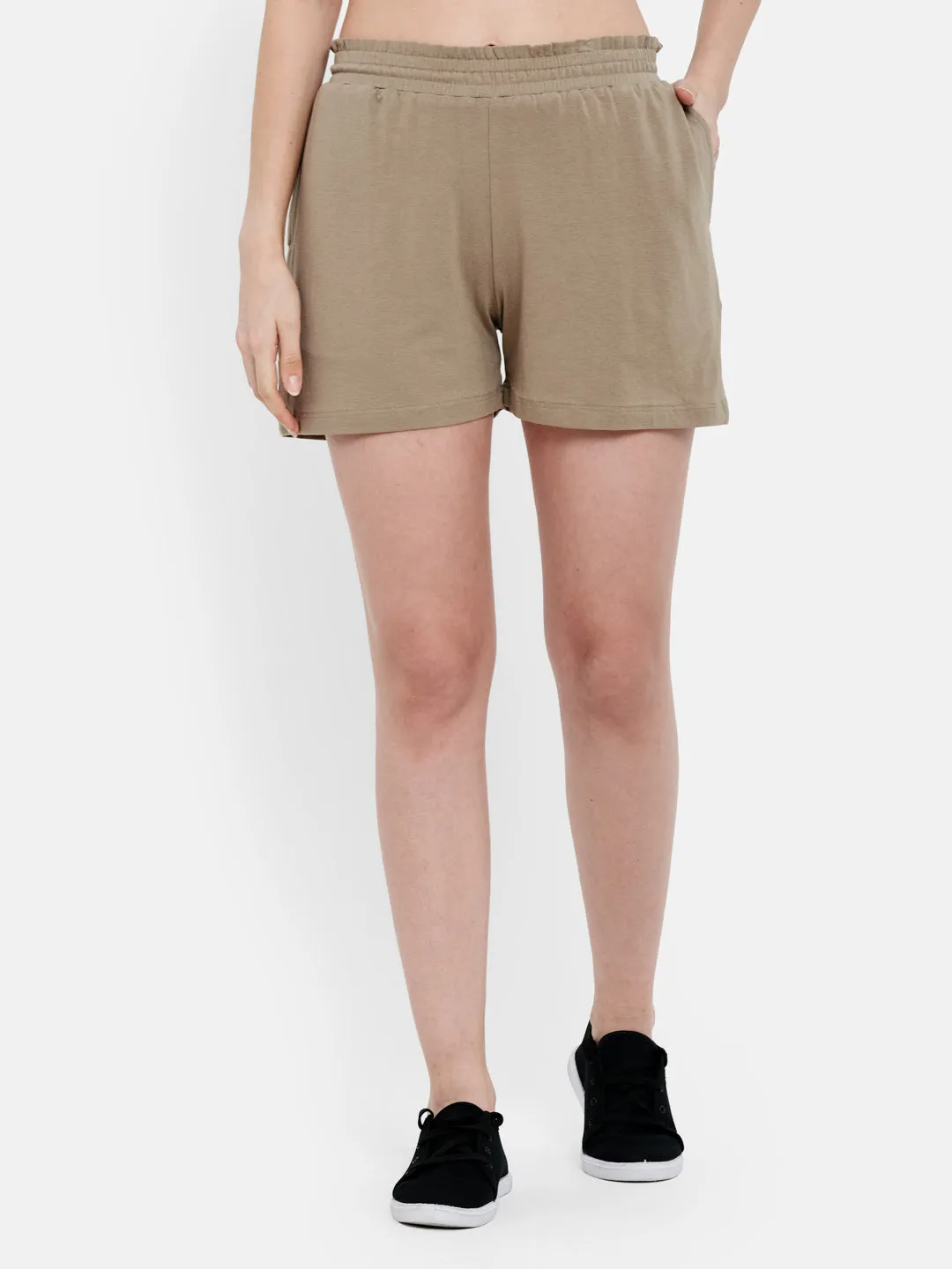 SMOCKED WIDE SHORTS