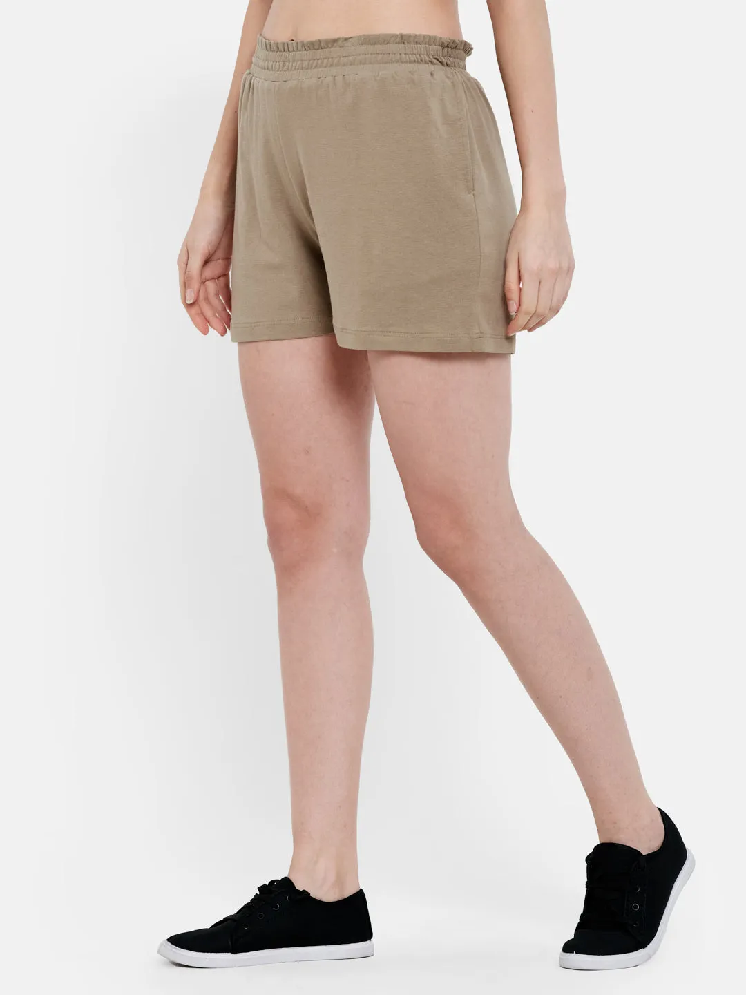 SMOCKED WIDE SHORTS