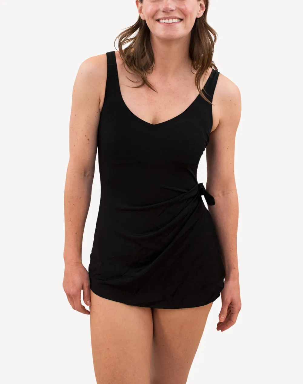 Solid Polyester Sarong One Piece
