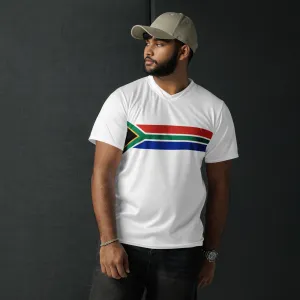 South African Flag Recycled UPF50  Men's sports jersey - White