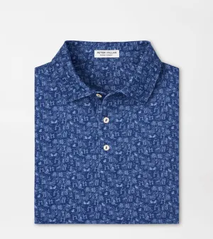 Sport Navy Carolina Shag Print Polo