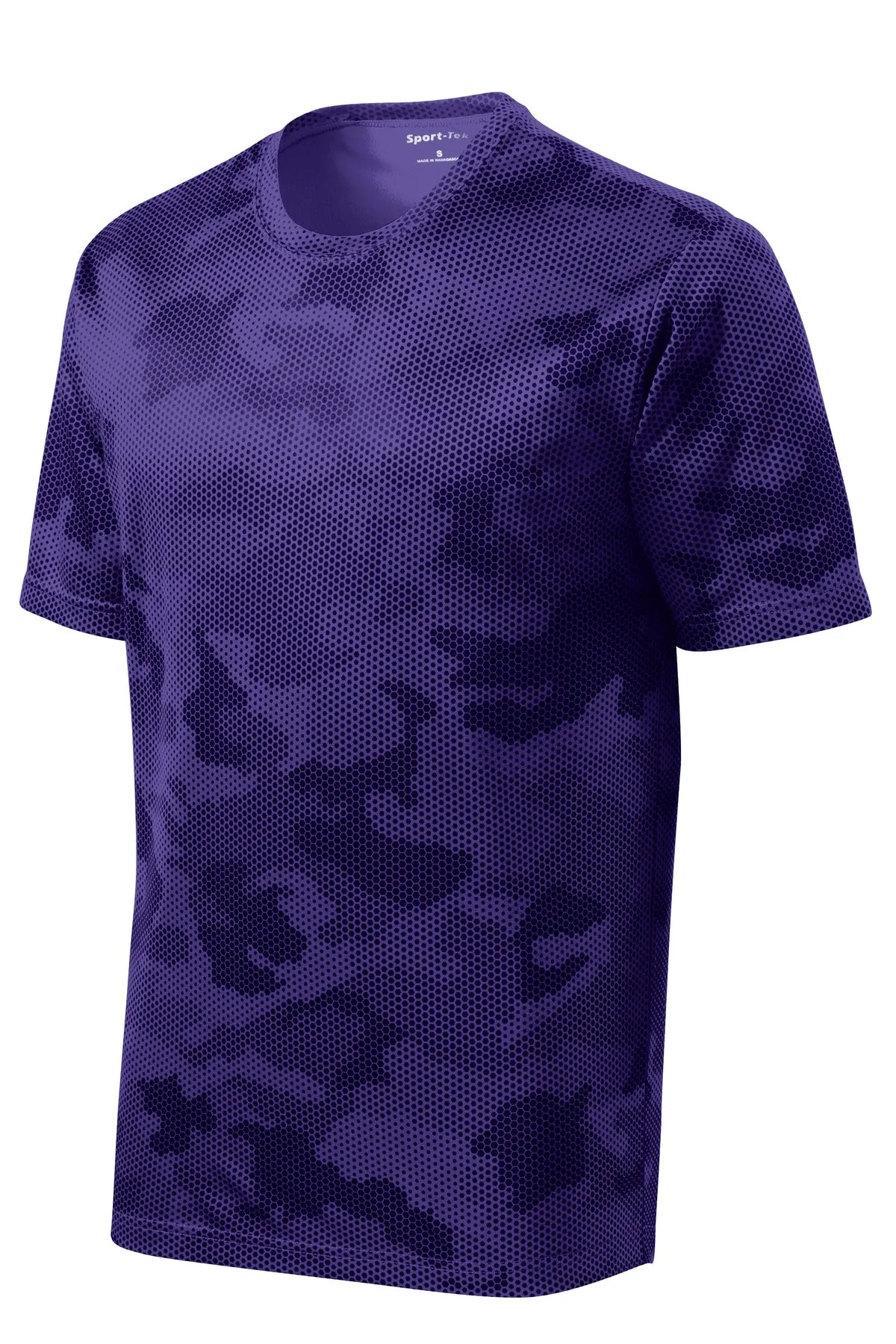 Sport-Tek CamoHex Tee. ST370 Purple