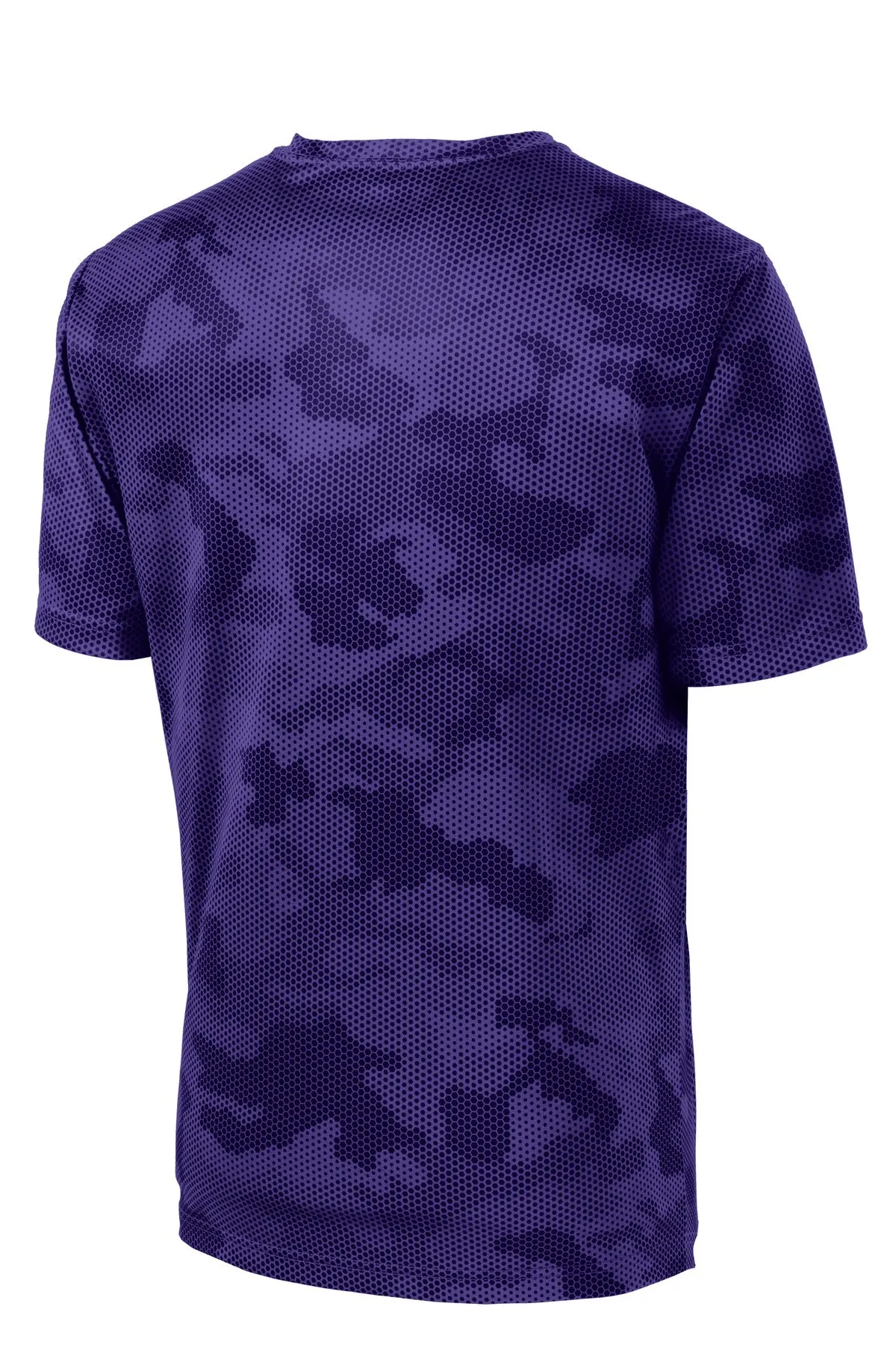 Sport-Tek CamoHex Tee. ST370 Purple