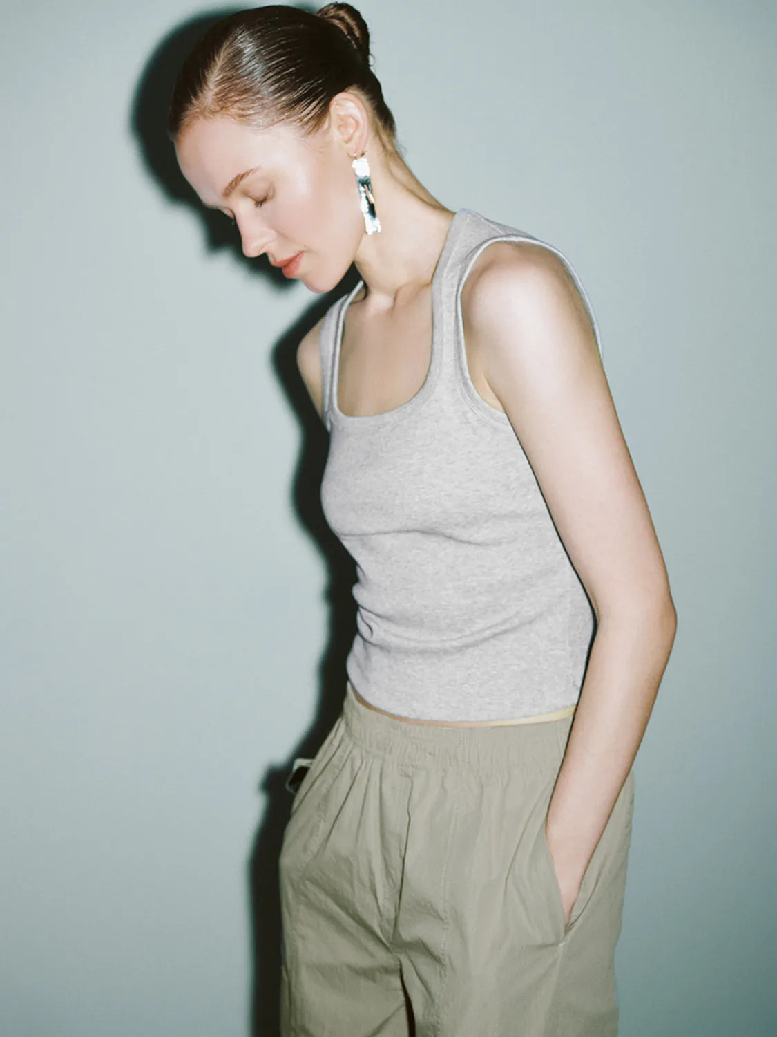 Square Collar Tank Tops