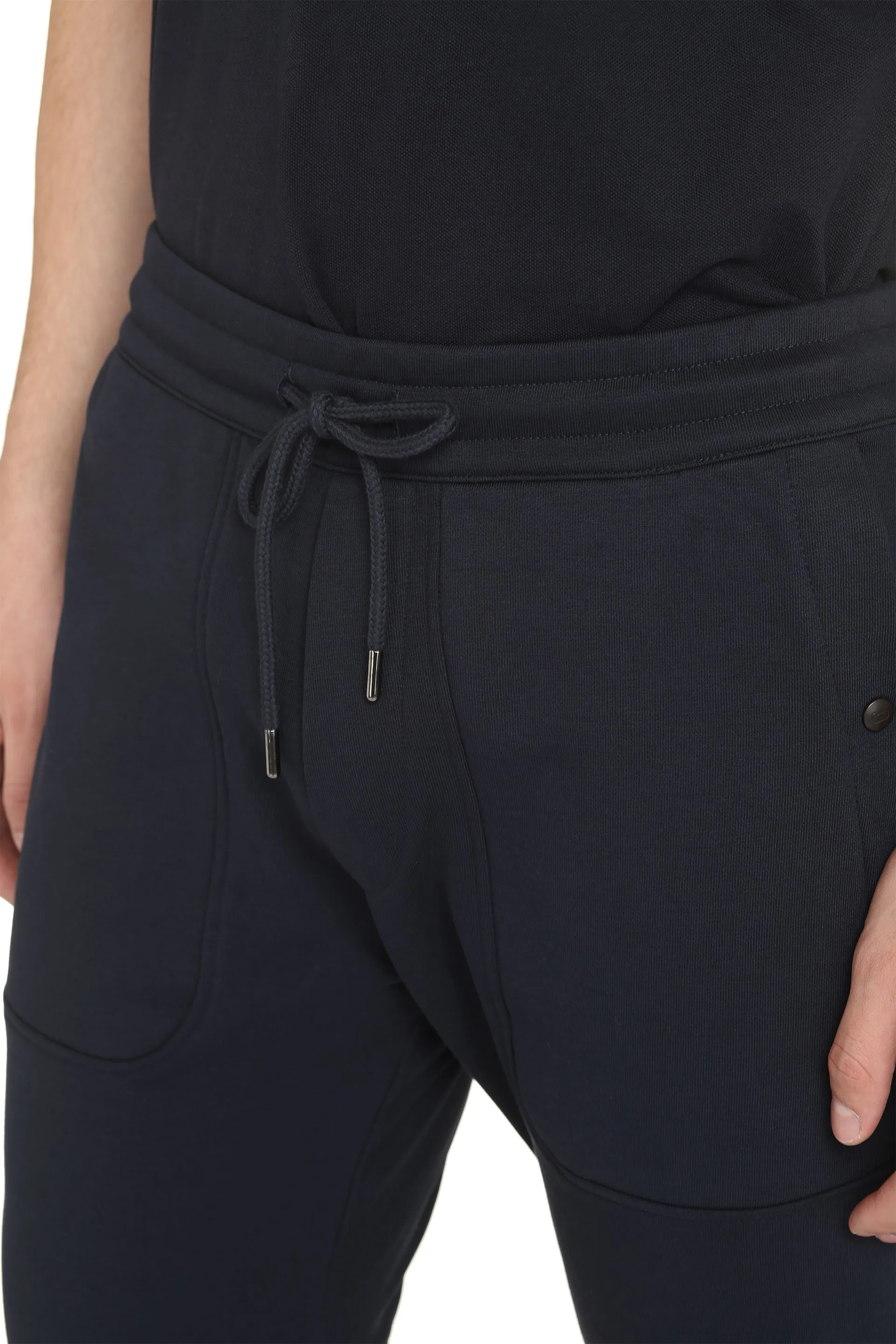 Stretch cotton track-pants