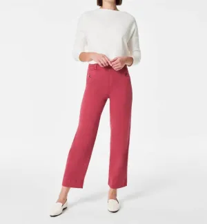 Stretch Twill Cropped Wide Leg Pant