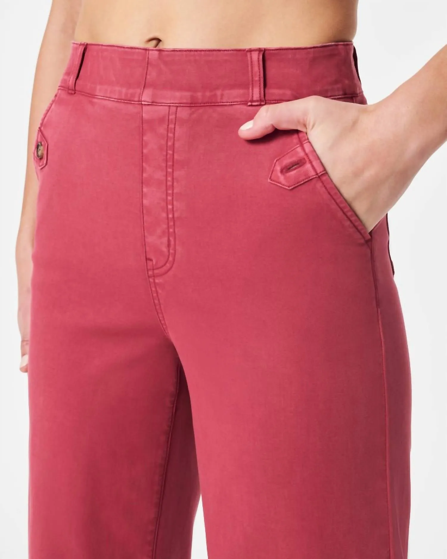 Stretch Twill Cropped Wide Leg Pant