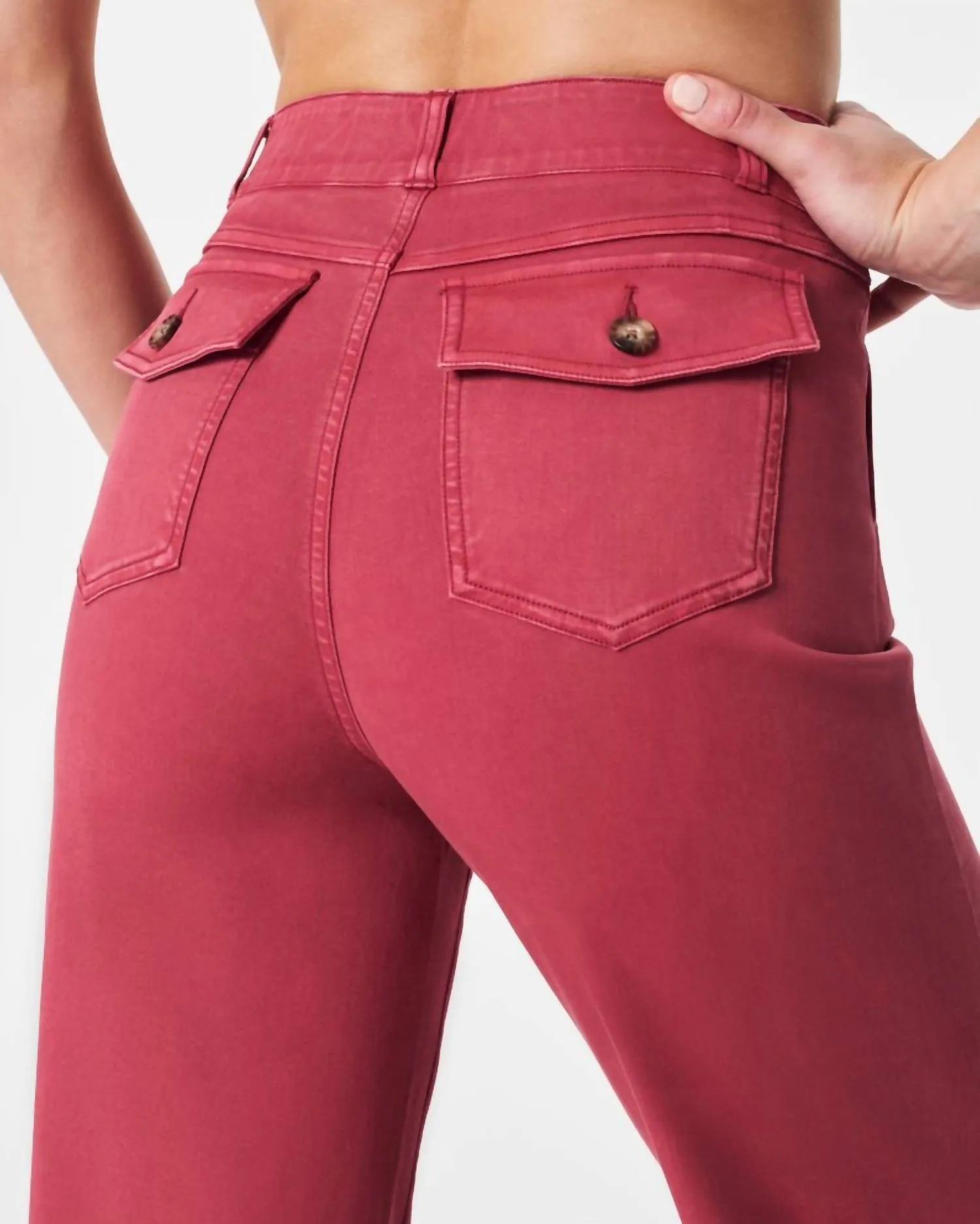 Stretch Twill Cropped Wide Leg Pant