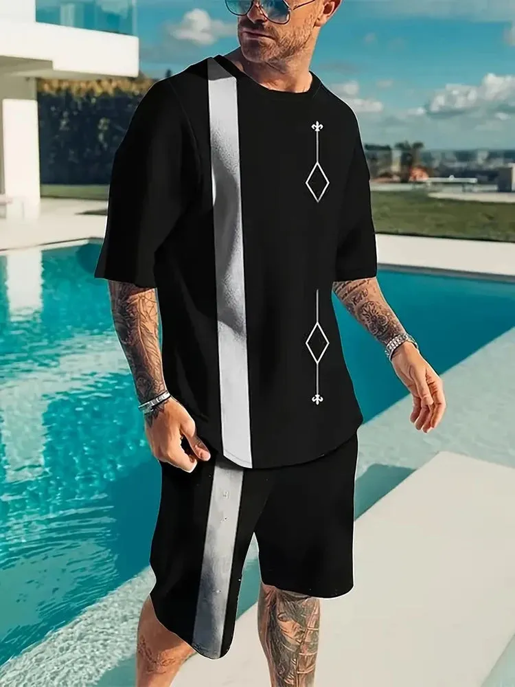 Summer Men's T-Shirt & Shorts Set