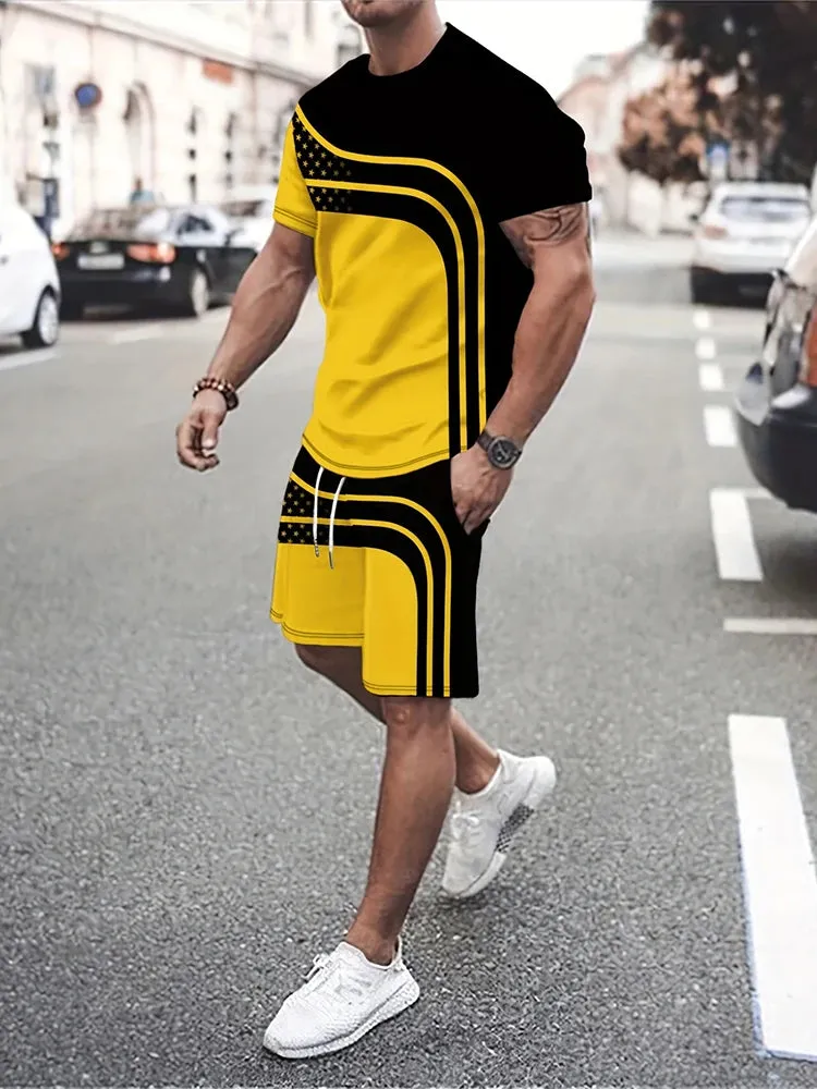 Summer Men's T-Shirt & Shorts Set