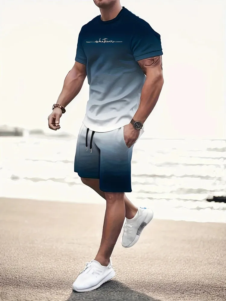 Summer Men's T-Shirt & Shorts Set