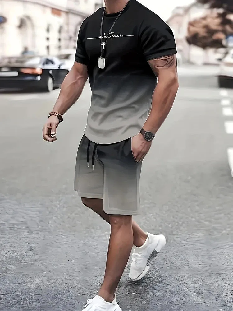 Summer Men's T-Shirt & Shorts Set