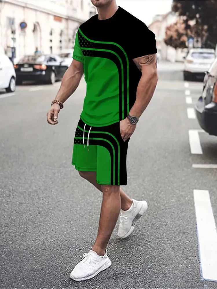 Summer Men's T-Shirt & Shorts Set