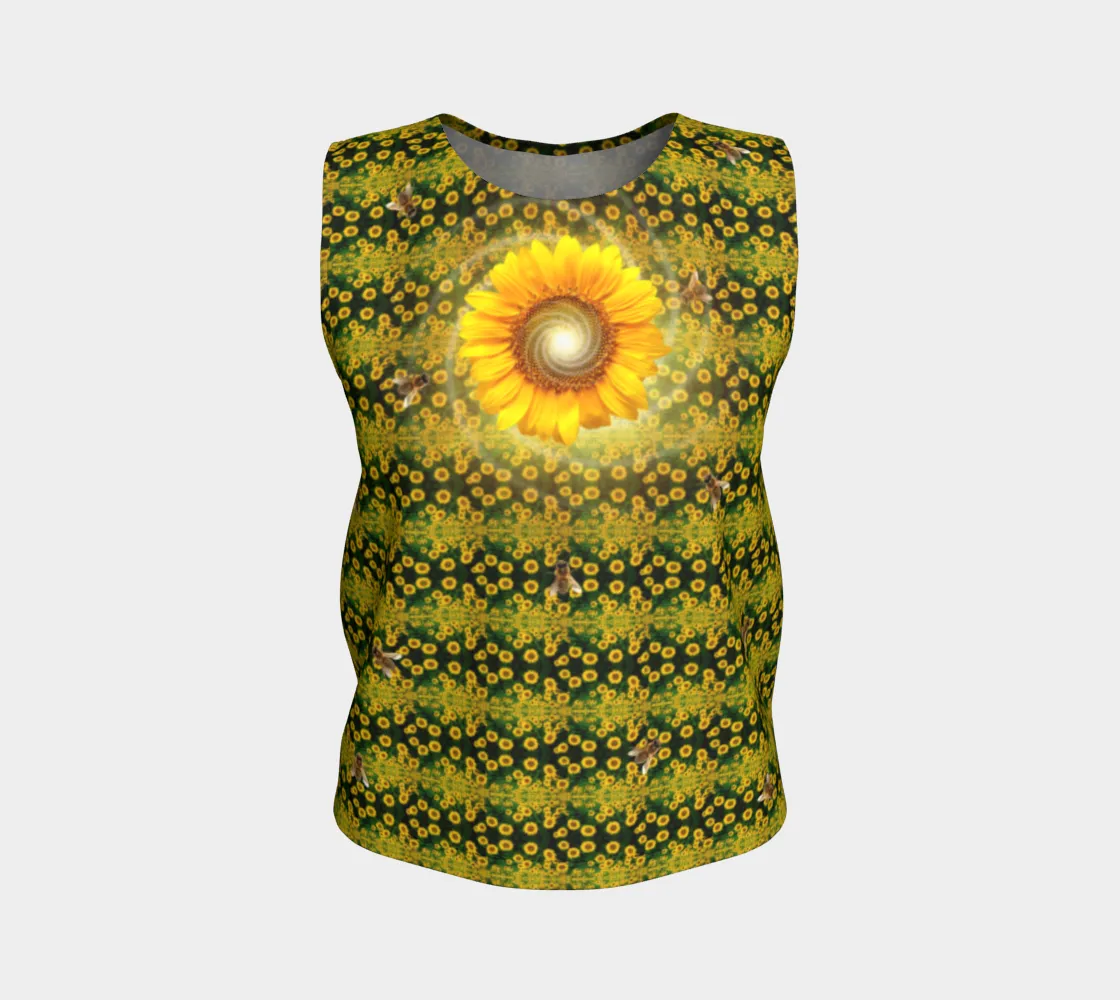 Sunflower Spiral with Bees