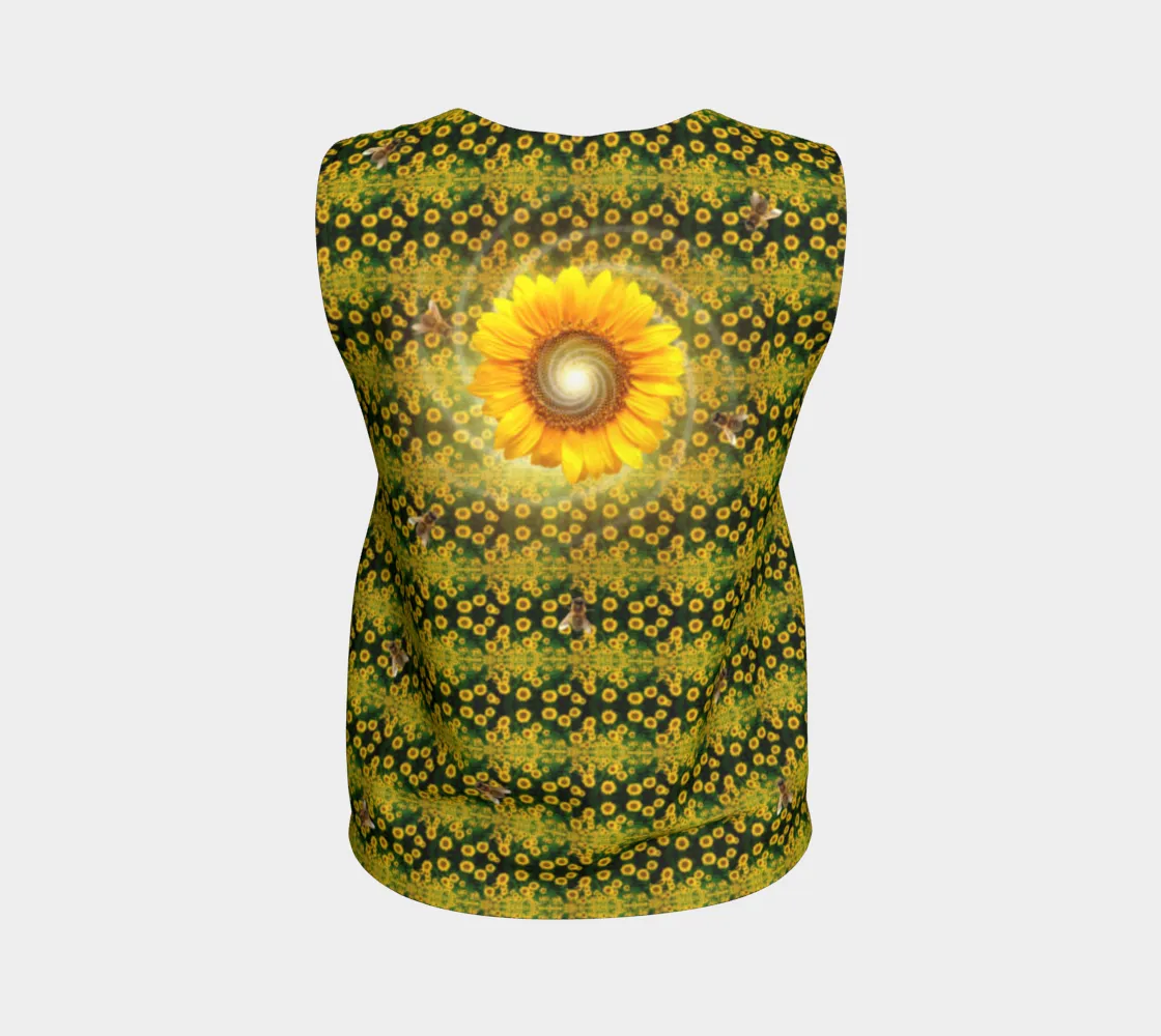 Sunflower Spiral with Bees