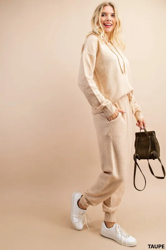 Taupe Soft Knit Joggers