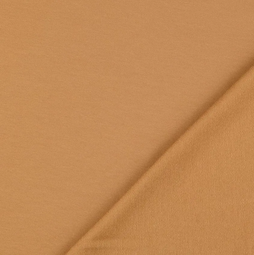 Tissu French Terry Uni - Beige fauve (Vendu x10cm)