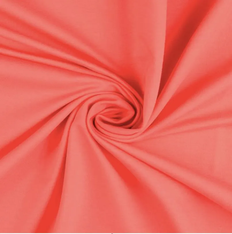 Tissu French Terry Uni - Orange corail (Vendu x10cm)