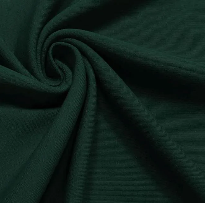 Tissu French Terry Uni - Vert forêt (Vendu x10cm)