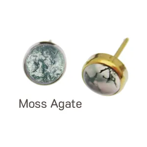 Tourmalated Quartz / Moss Agate Titanium Push Fit - TOP ONLY