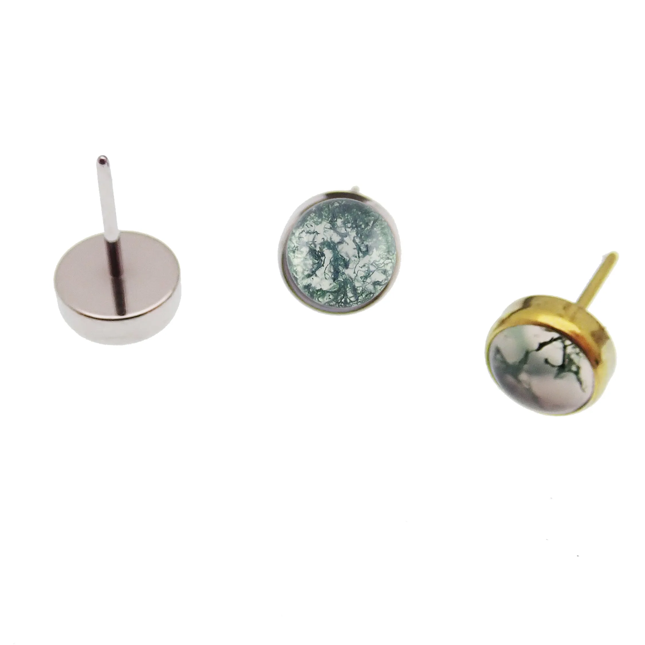 Tourmalated Quartz / Moss Agate Titanium Push Fit - TOP ONLY
