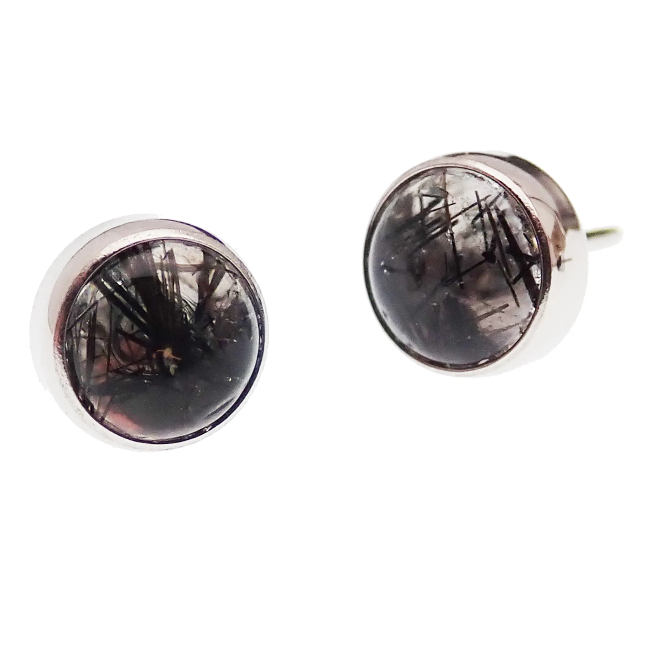 Tourmalated Quartz / Moss Agate Titanium Push Fit - TOP ONLY