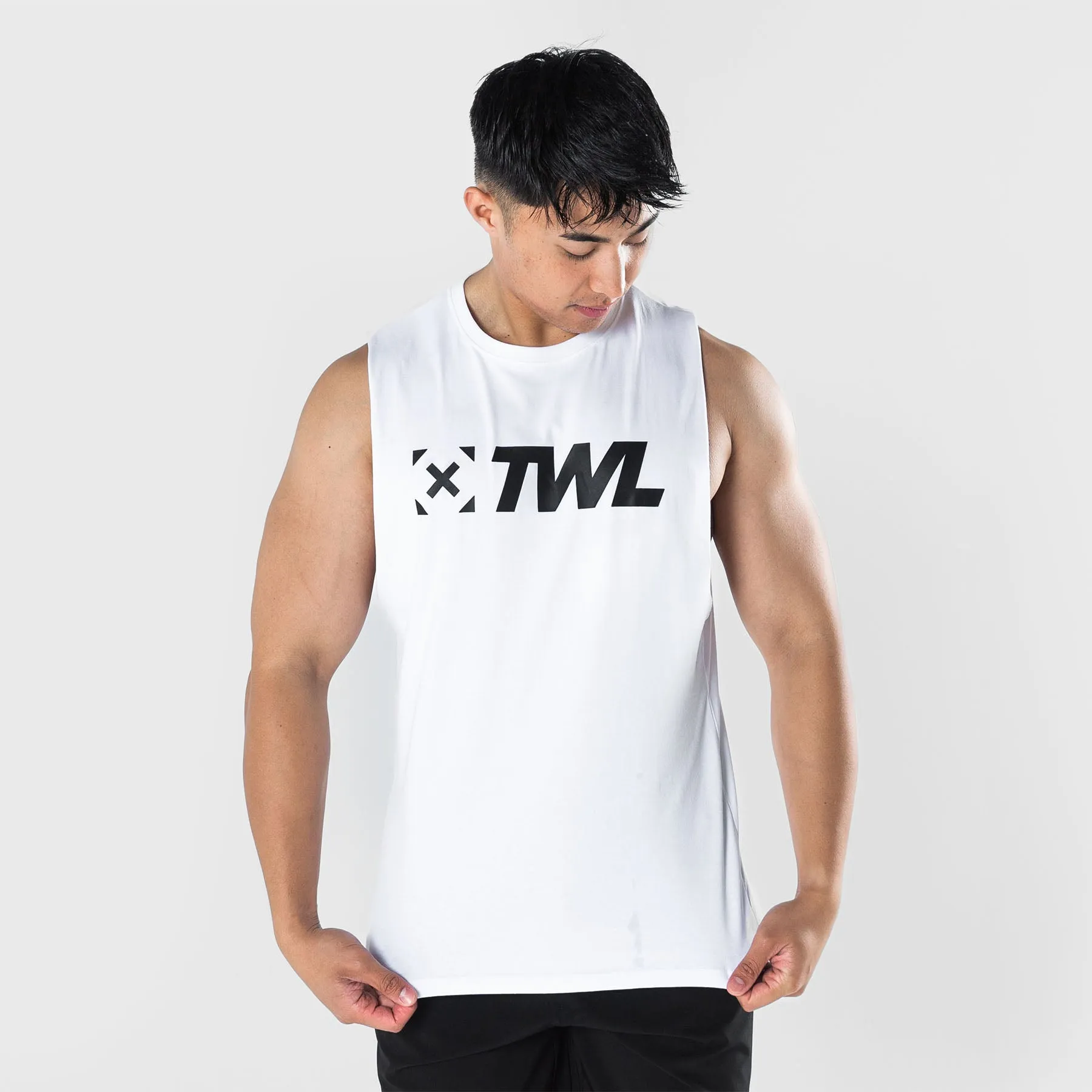 TWL - MEN'S EVERYDAY MUSCLE TANK - WHITE/BLACK
